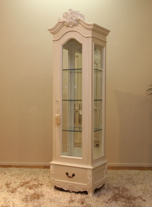 "French" 1 Door Display Cabinet