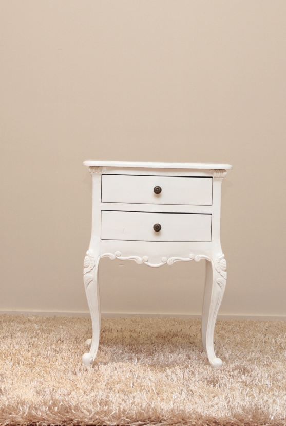 "French" 2 Drawers Bedside Table