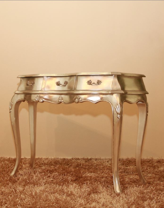 French 3 Drawers Hall Table, White