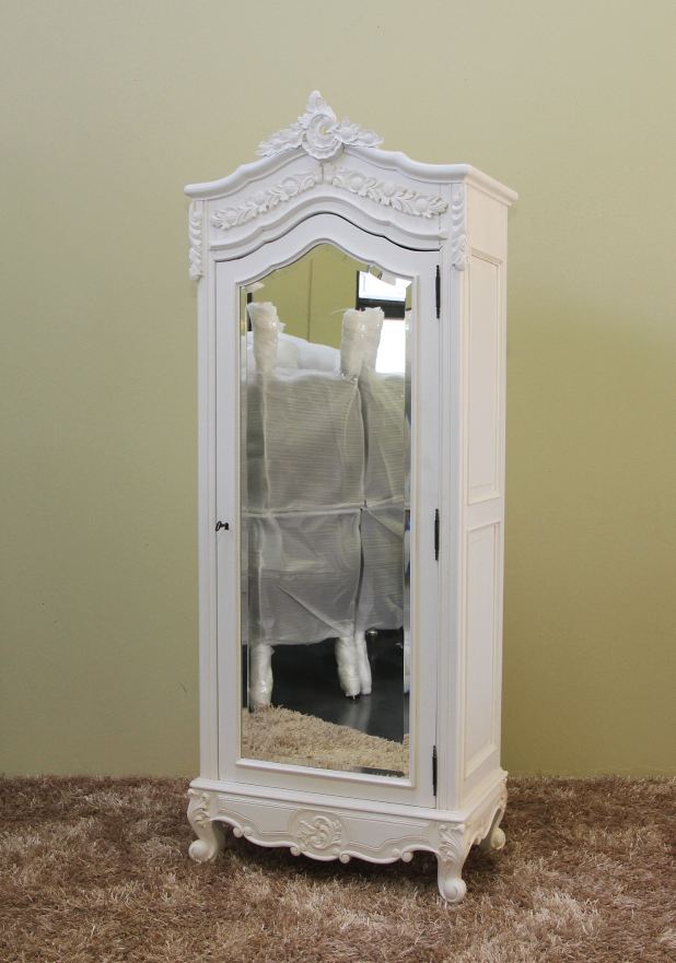 "French" Single Door Mirrored Wardrobe